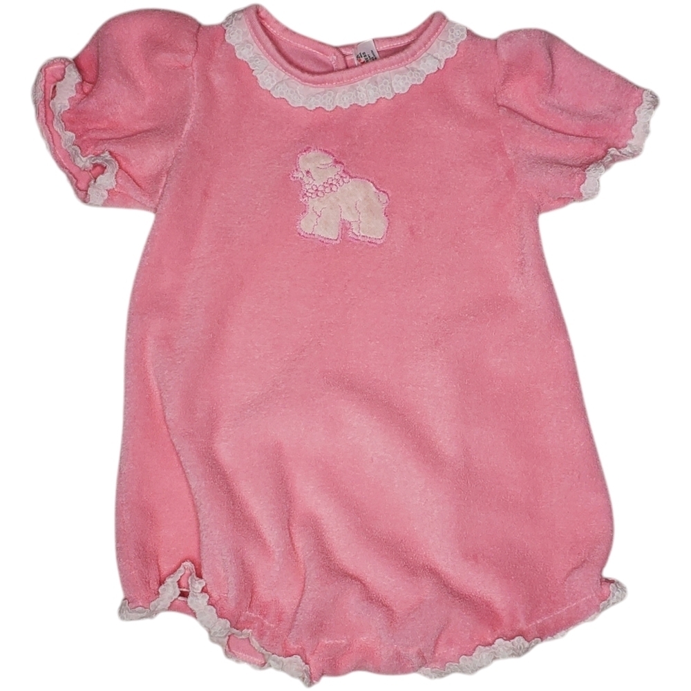 Vintage Health-tex One-piece Romper Pink Poodle & Lace 24 Months